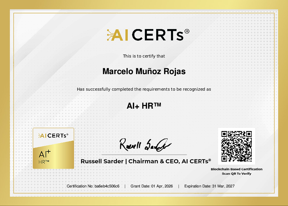 Certificate Earned By Marcelo Giovanni Muñoz Rojas Ph.D